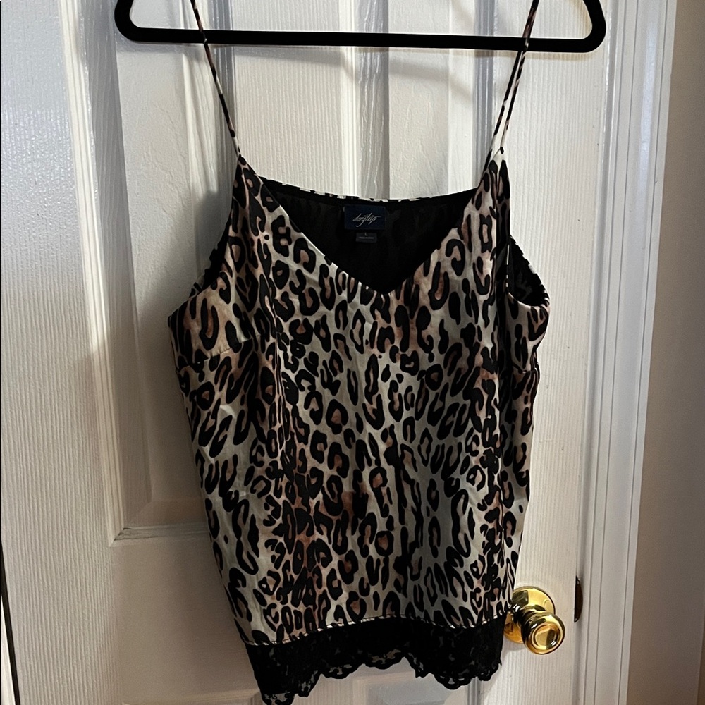 Daytrip Animal Print Camisole with Black Lace